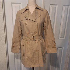 Vintage Fanyong Tan Trench Coat Jacket Double Breasted Lined Size L